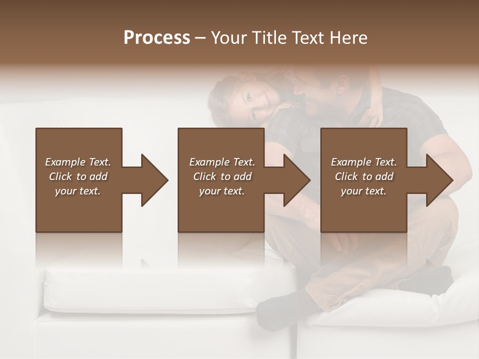 A Man And A Woman Sitting On A White Couch PowerPoint Template