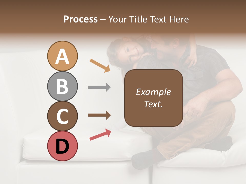 A Man And A Woman Sitting On A White Couch PowerPoint Template