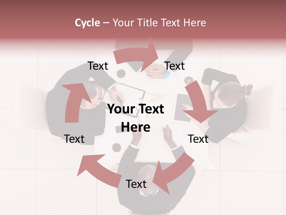 A Group Of People Sitting Around A Table PowerPoint Template