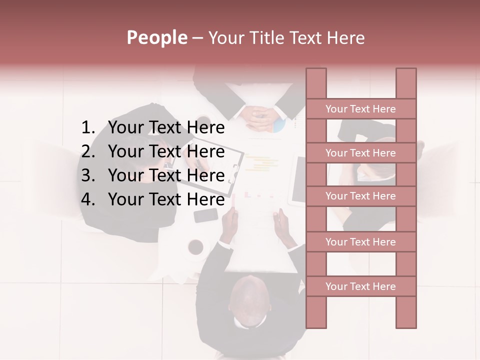 A Group Of People Sitting Around A Table PowerPoint Template