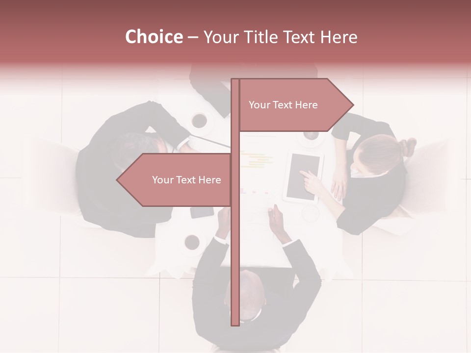 A Group Of People Sitting Around A Table PowerPoint Template