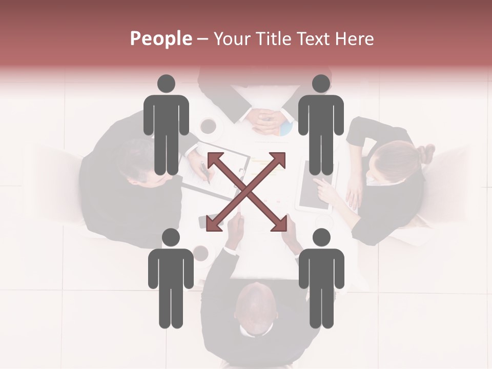 A Group Of People Sitting Around A Table PowerPoint Template