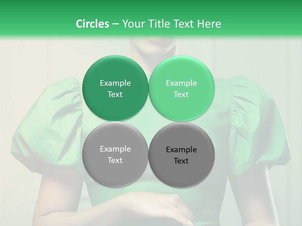 A Woman In A Green Dress Is Holding Her Stomach PowerPoint Template