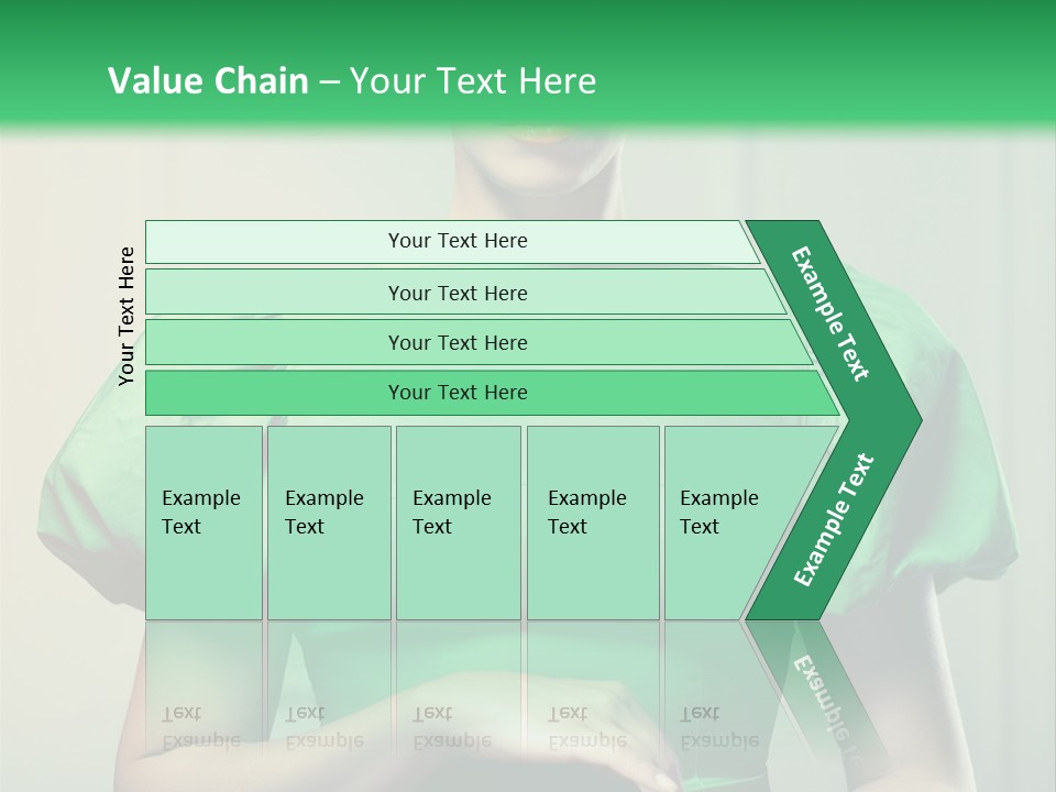A Woman In A Green Dress Is Holding Her Stomach PowerPoint Template