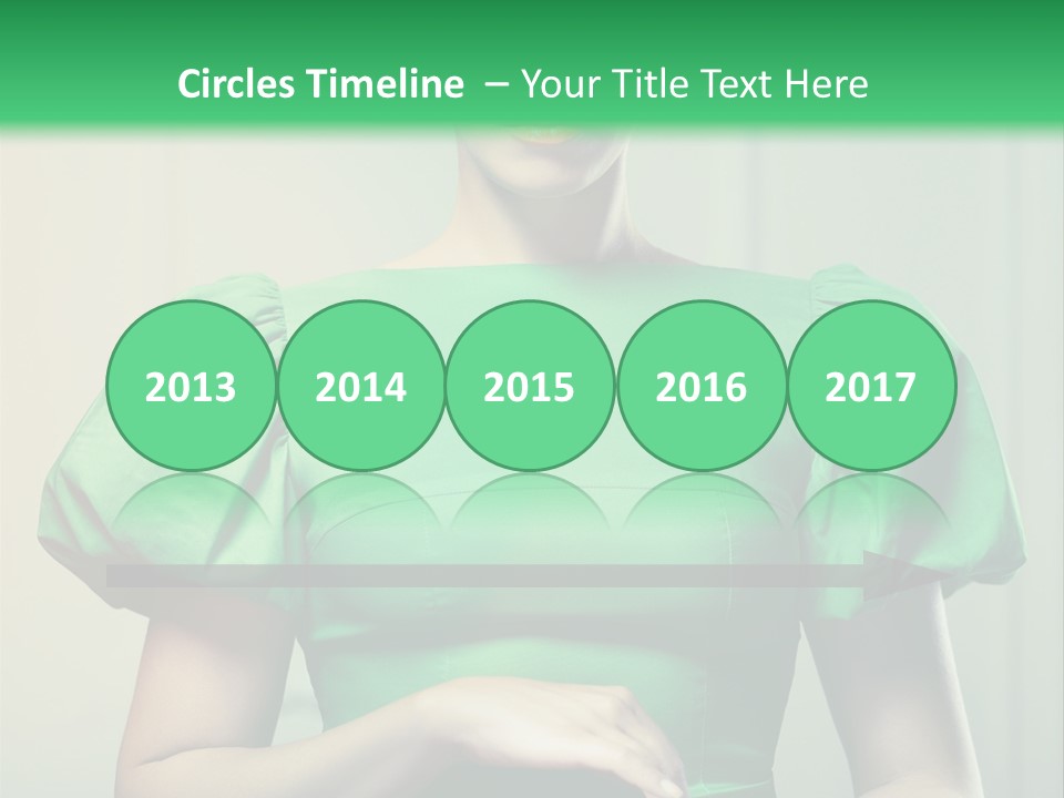 A Woman In A Green Dress Is Holding Her Stomach PowerPoint Template