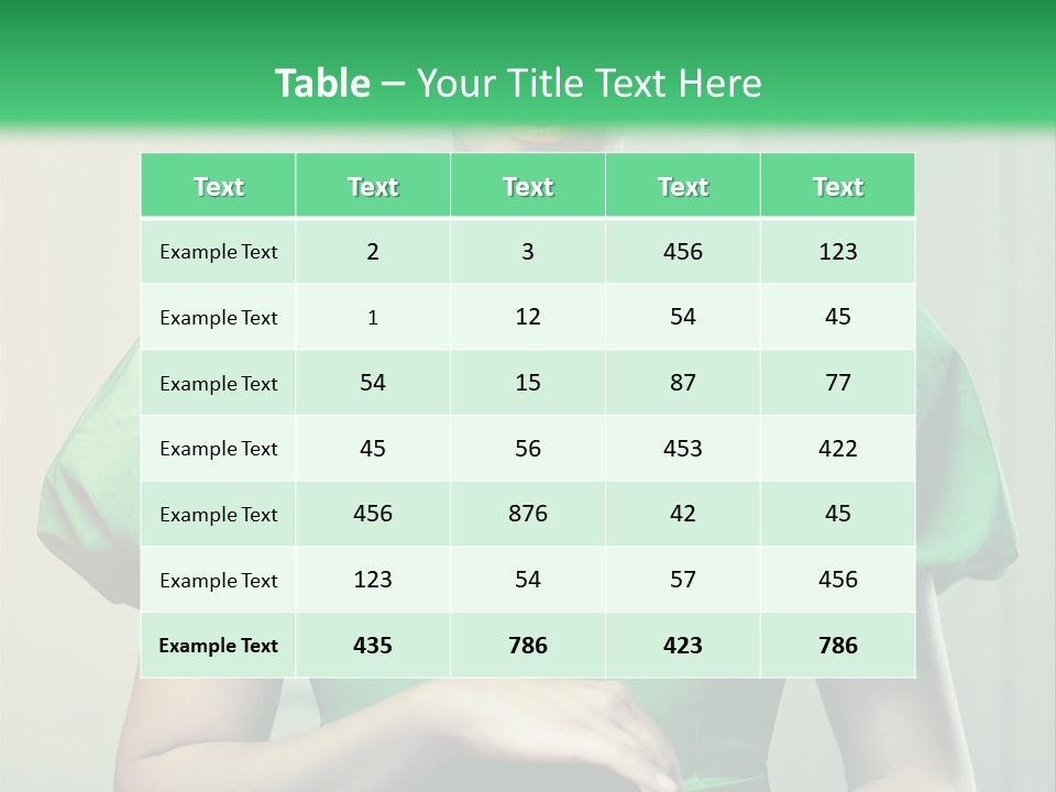 A Woman In A Green Dress Is Holding Her Stomach PowerPoint Template