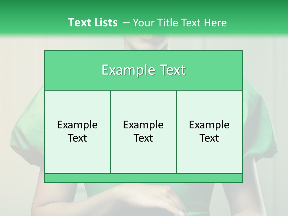 A Woman In A Green Dress Is Holding Her Stomach PowerPoint Template
