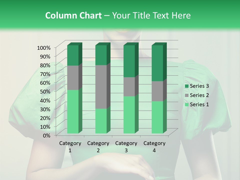 A Woman In A Green Dress Is Holding Her Stomach PowerPoint Template