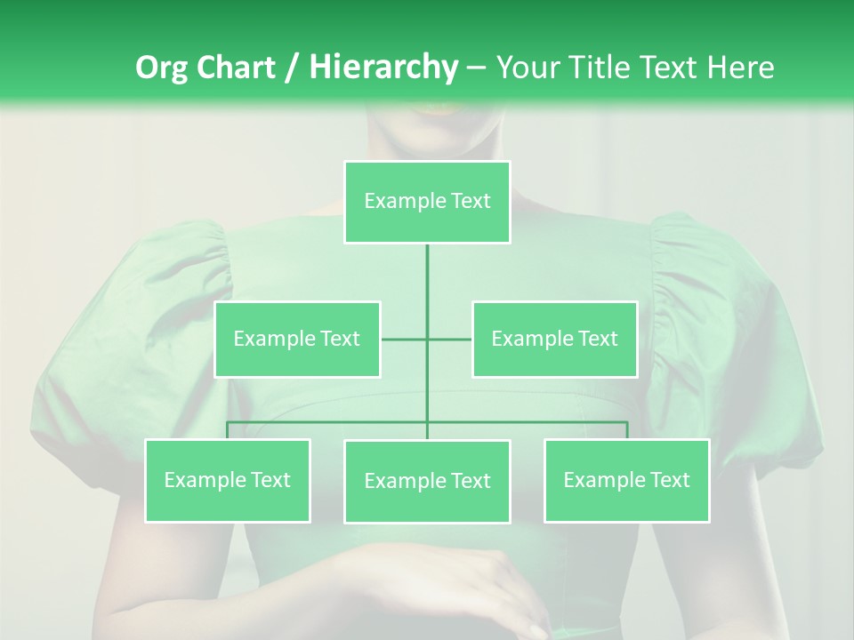 A Woman In A Green Dress Is Holding Her Stomach PowerPoint Template