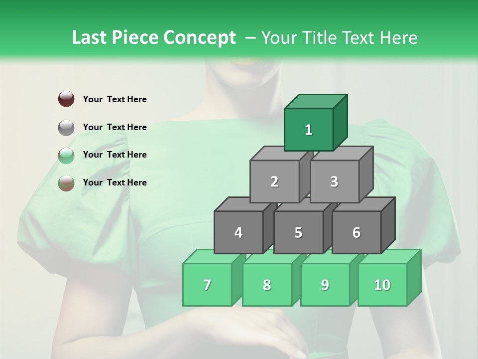 A Woman In A Green Dress Is Holding Her Stomach PowerPoint Template