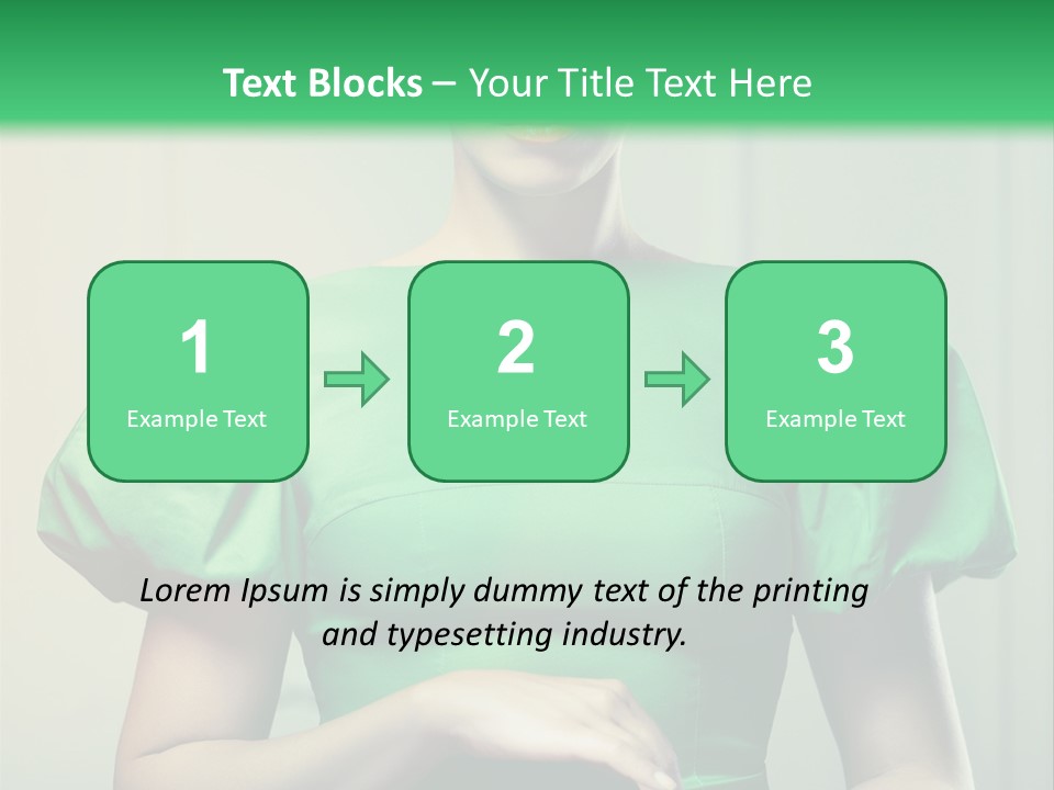 A Woman In A Green Dress Is Holding Her Stomach PowerPoint Template