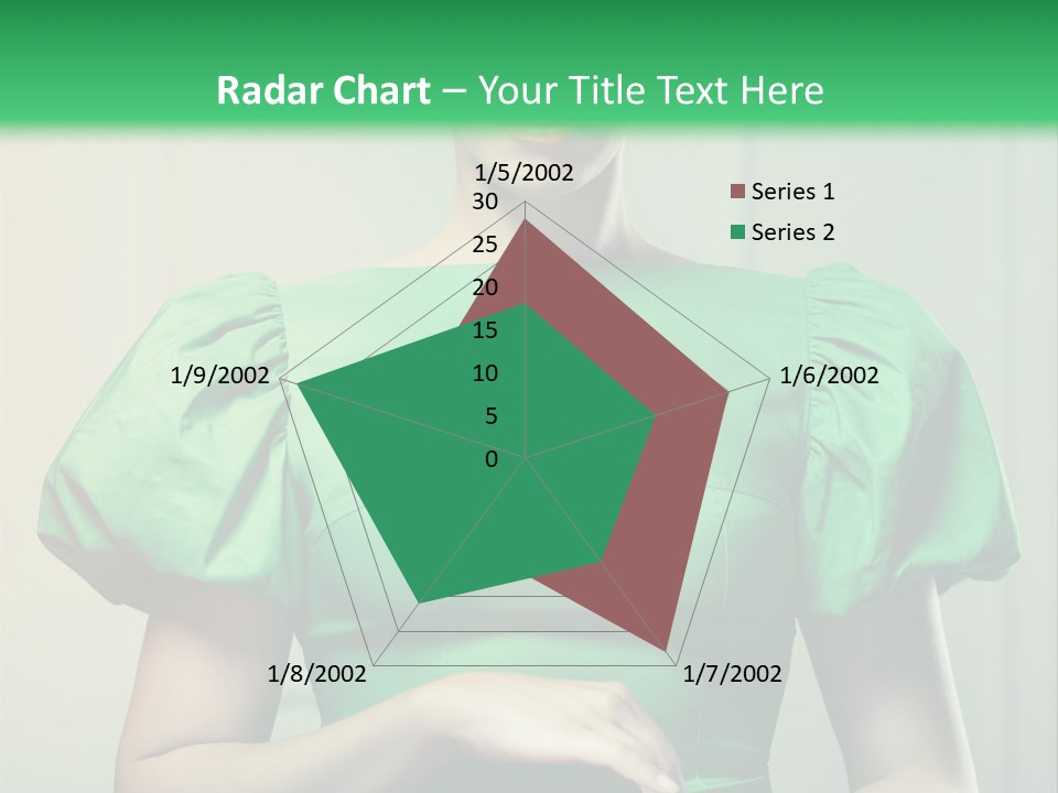 A Woman In A Green Dress Is Holding Her Stomach PowerPoint Template