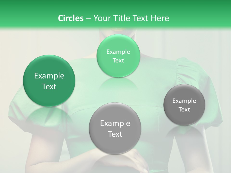 A Woman In A Green Dress Is Holding Her Stomach PowerPoint Template