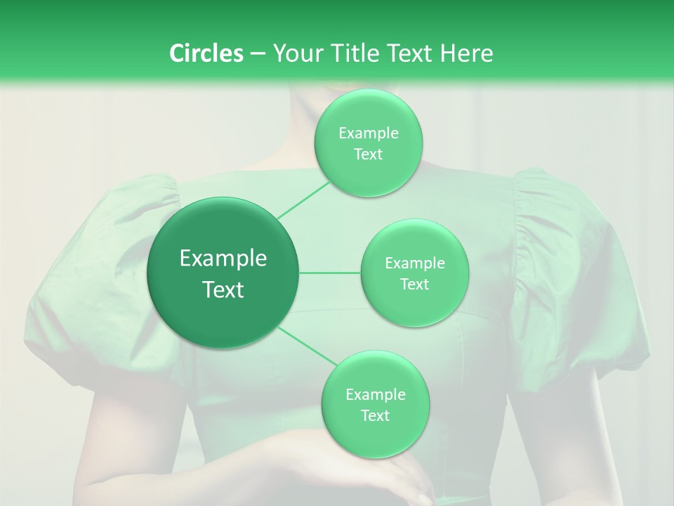 A Woman In A Green Dress Is Holding Her Stomach PowerPoint Template