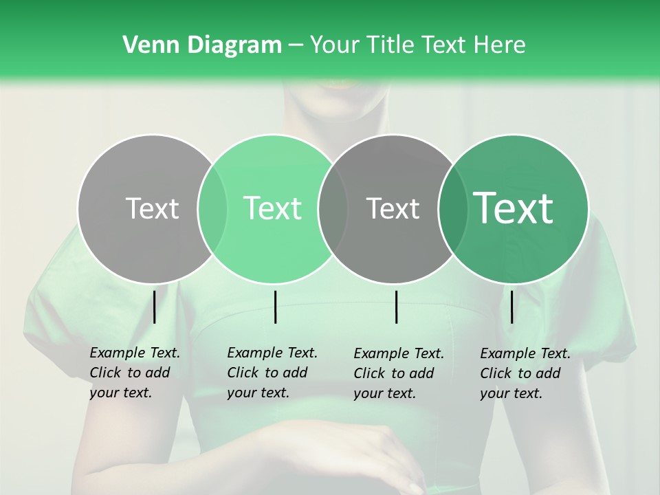 A Woman In A Green Dress Is Holding Her Stomach PowerPoint Template