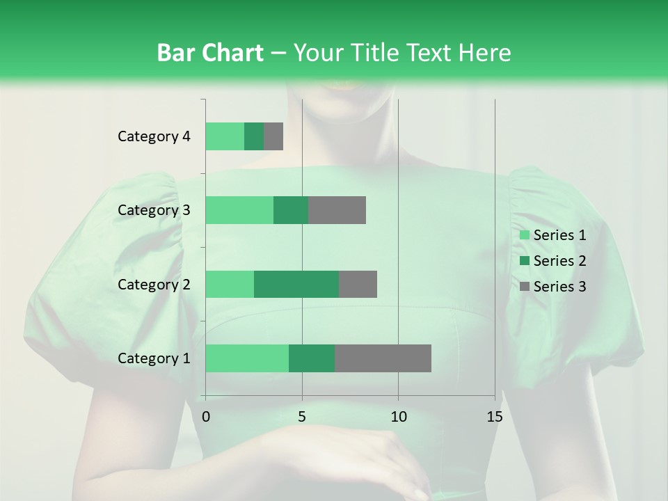 A Woman In A Green Dress Is Holding Her Stomach PowerPoint Template