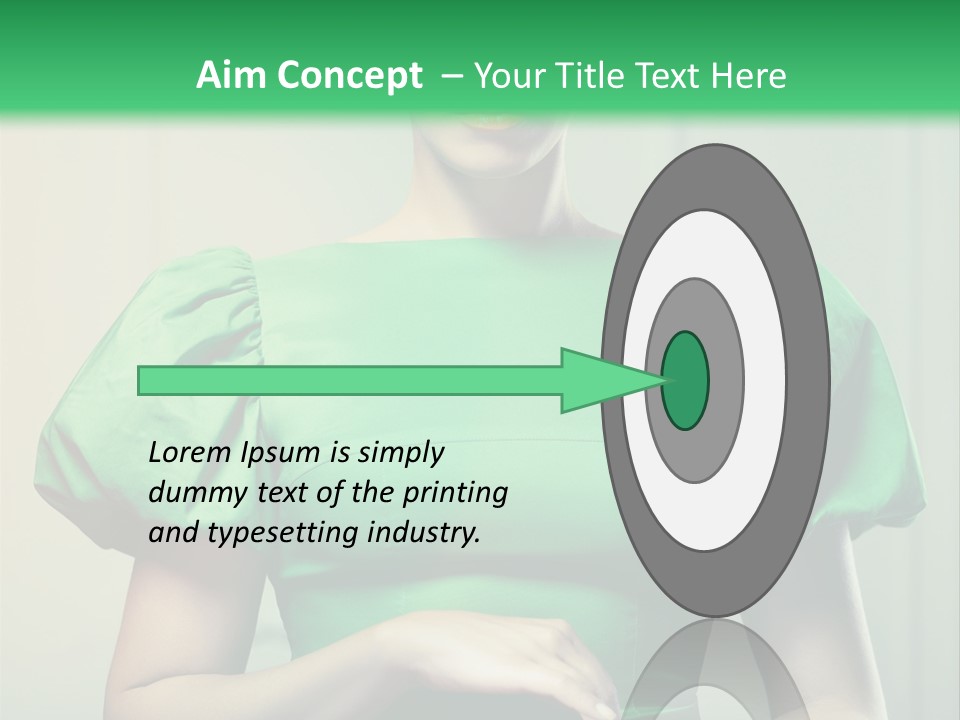 A Woman In A Green Dress Is Holding Her Stomach PowerPoint Template