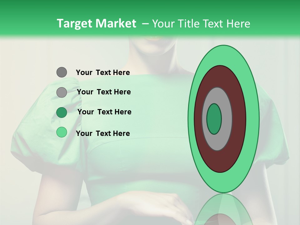 A Woman In A Green Dress Is Holding Her Stomach PowerPoint Template