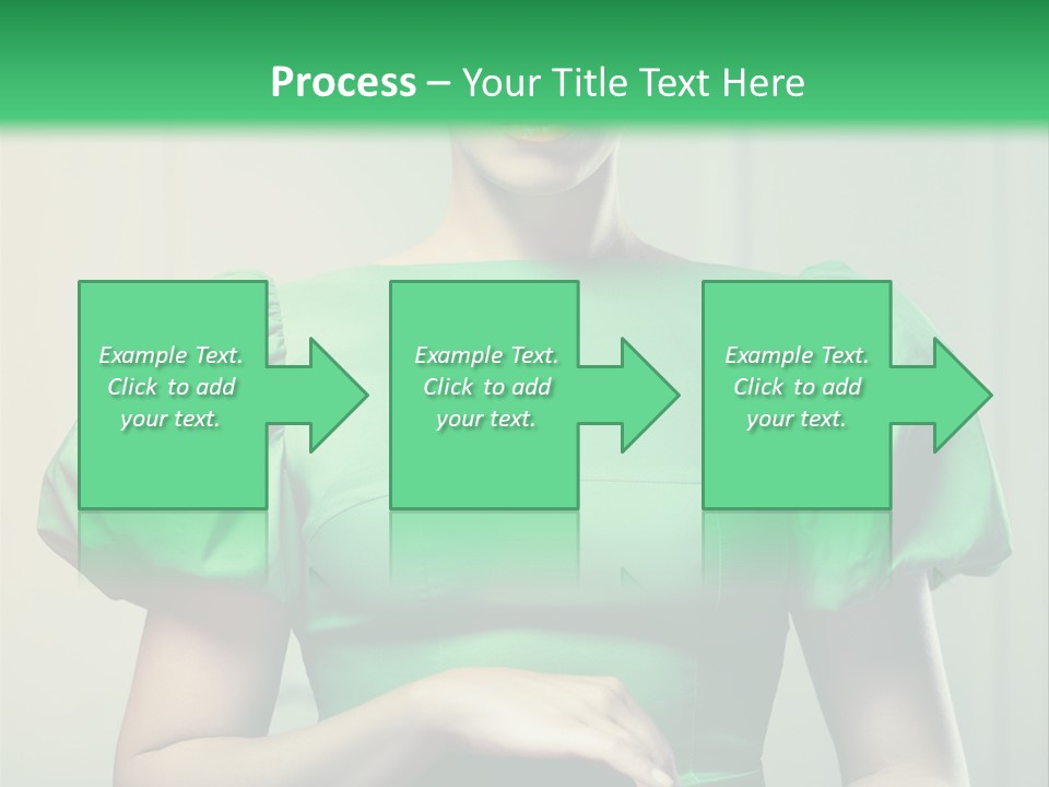 A Woman In A Green Dress Is Holding Her Stomach PowerPoint Template