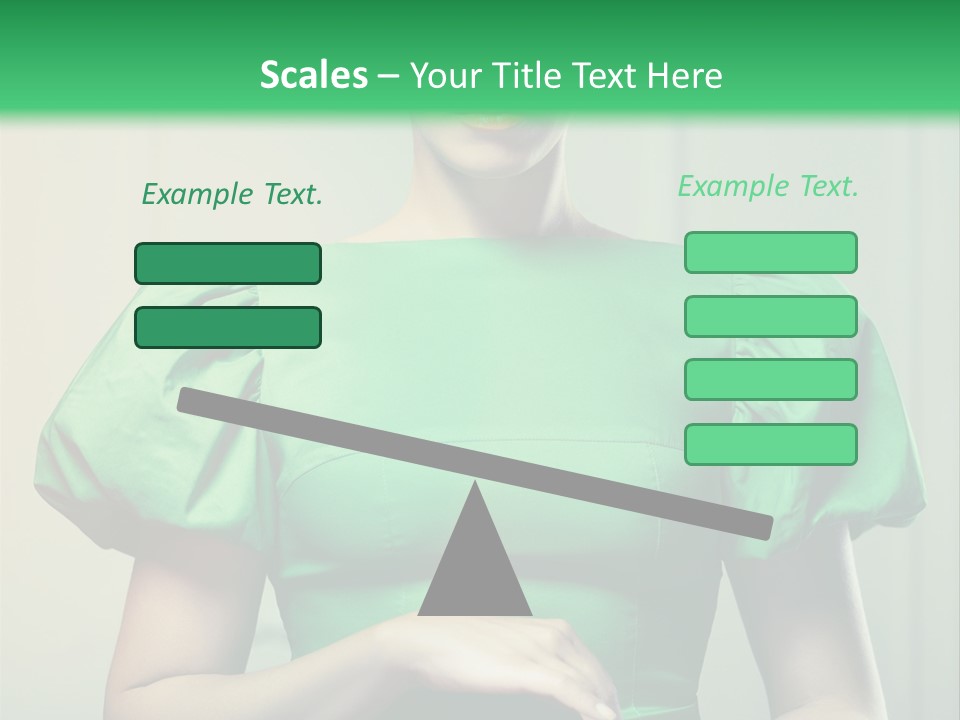 A Woman In A Green Dress Is Holding Her Stomach PowerPoint Template