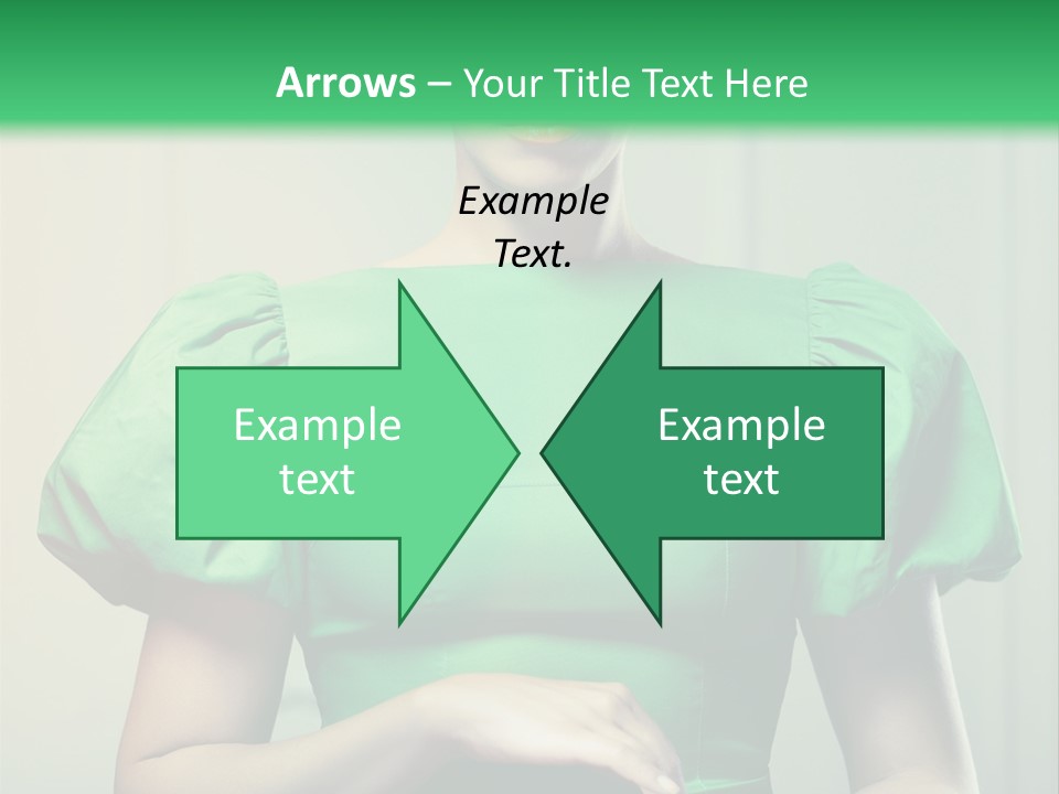 A Woman In A Green Dress Is Holding Her Stomach PowerPoint Template