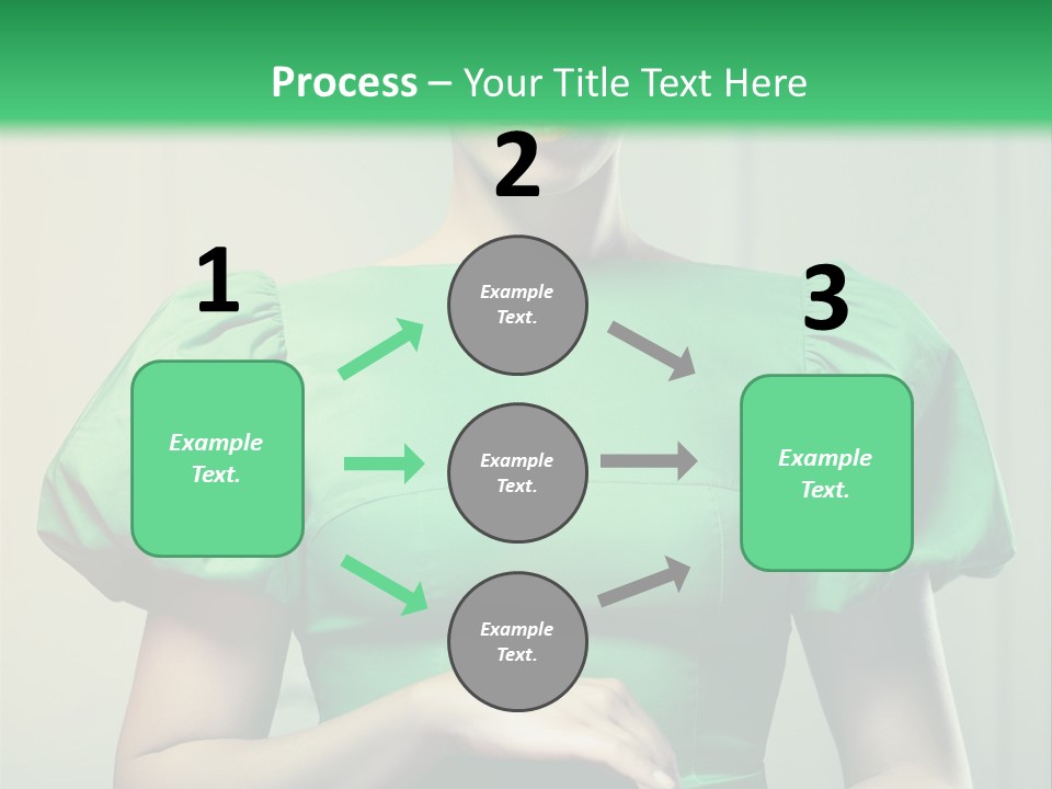 A Woman In A Green Dress Is Holding Her Stomach PowerPoint Template