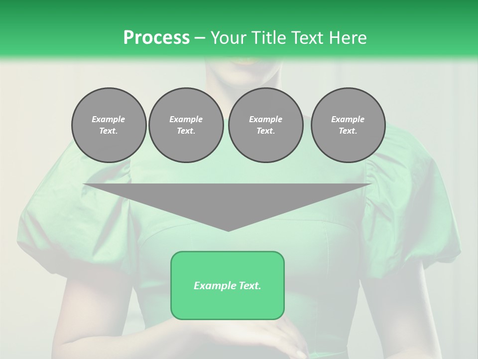 A Woman In A Green Dress Is Holding Her Stomach PowerPoint Template