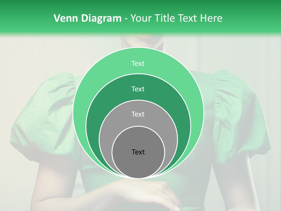 A Woman In A Green Dress Is Holding Her Stomach PowerPoint Template