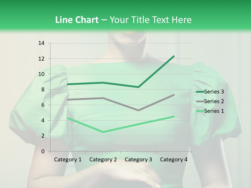 A Woman In A Green Dress Is Holding Her Stomach PowerPoint Template