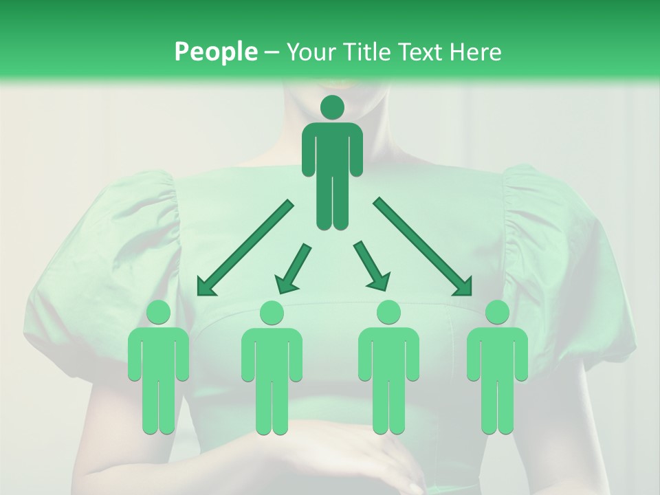 A Woman In A Green Dress Is Holding Her Stomach PowerPoint Template