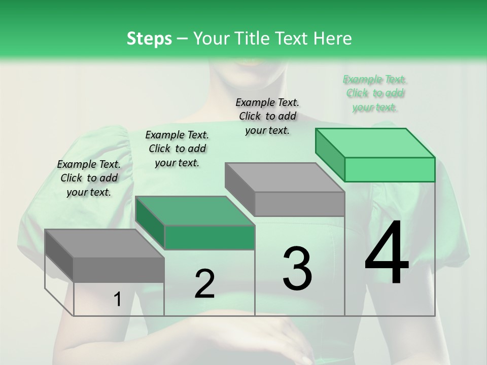 A Woman In A Green Dress Is Holding Her Stomach PowerPoint Template
