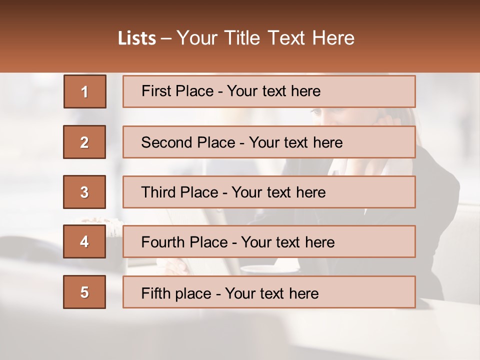A Woman Sitting At A Table Using A Laptop Computer PowerPoint Template