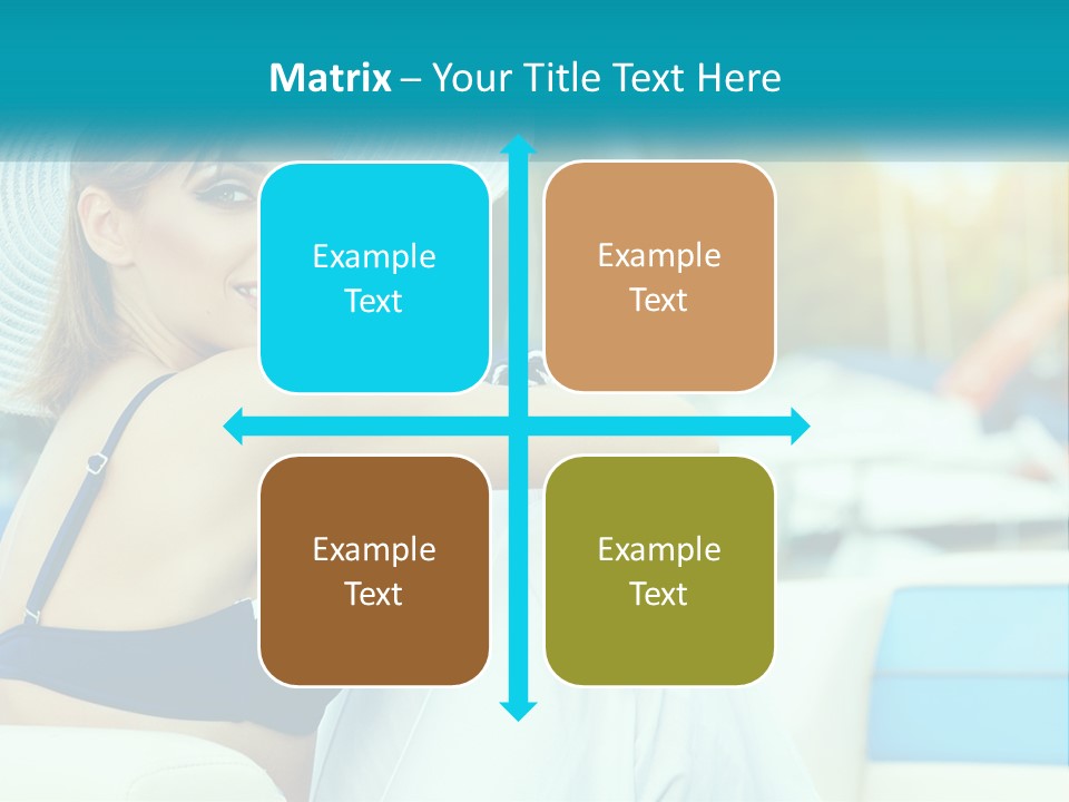 A Woman In A Blue Bikini And A White Hat PowerPoint Template