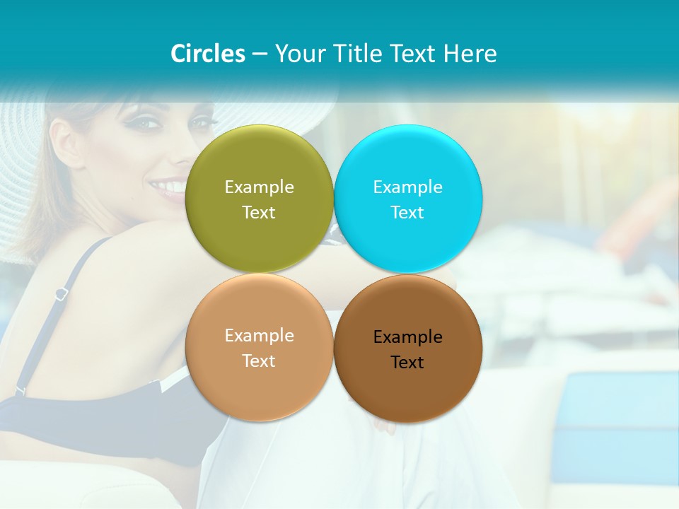 A Woman In A Blue Bikini And A White Hat PowerPoint Template