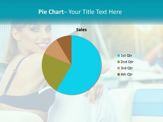 A Woman In A Blue Bikini And A White Hat PowerPoint Template