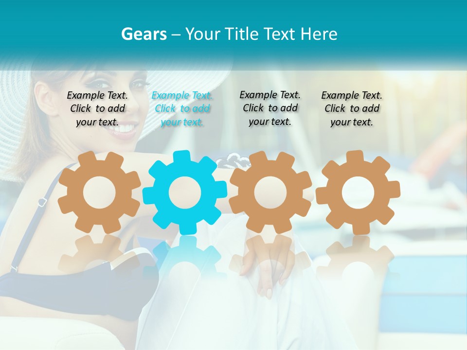 A Woman In A Blue Bikini And A White Hat PowerPoint Template