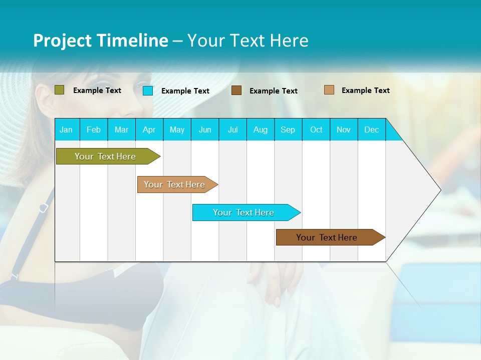 A Woman In A Blue Bikini And A White Hat PowerPoint Template