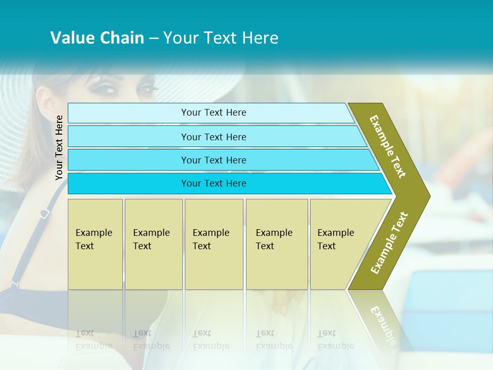 A Woman In A Blue Bikini And A White Hat PowerPoint Template