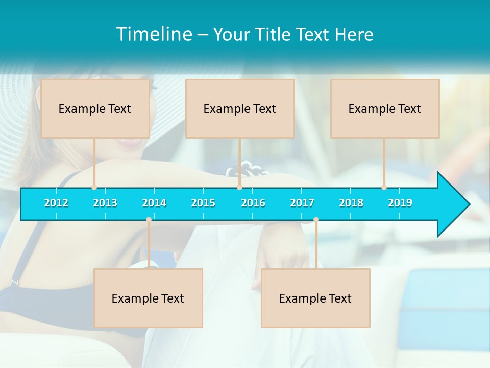 A Woman In A Blue Bikini And A White Hat PowerPoint Template