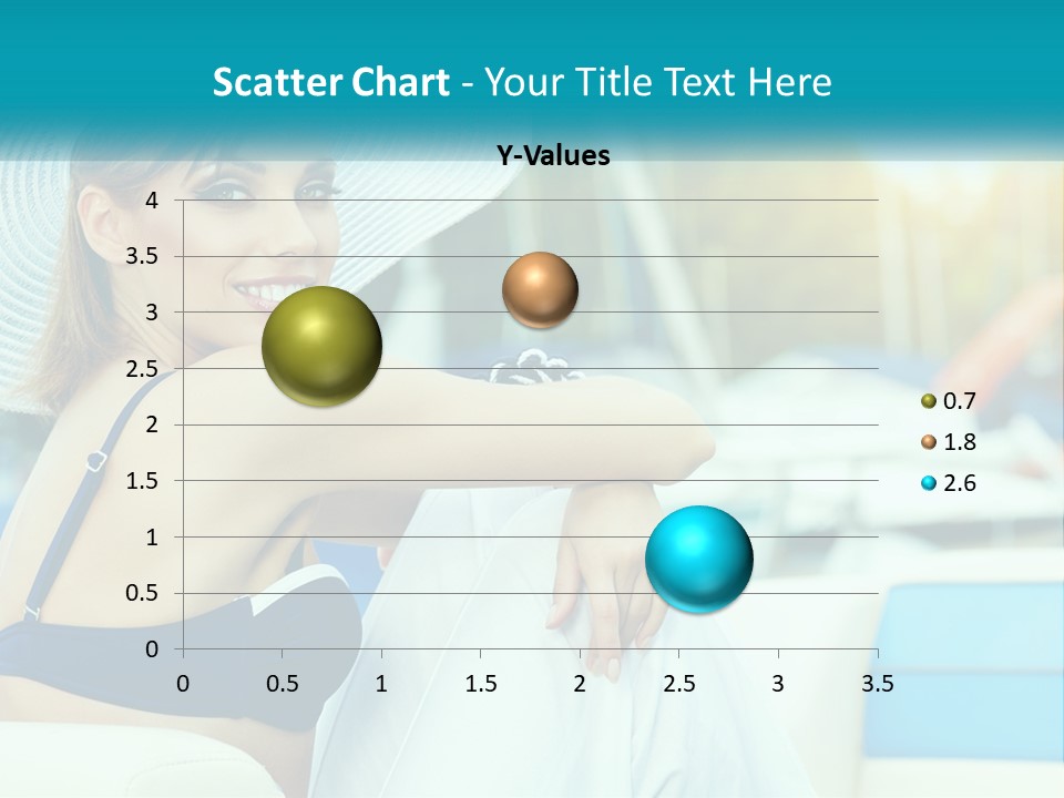 A Woman In A Blue Bikini And A White Hat PowerPoint Template