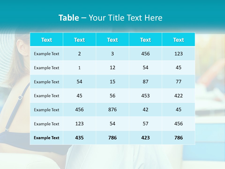 A Woman In A Blue Bikini And A White Hat PowerPoint Template