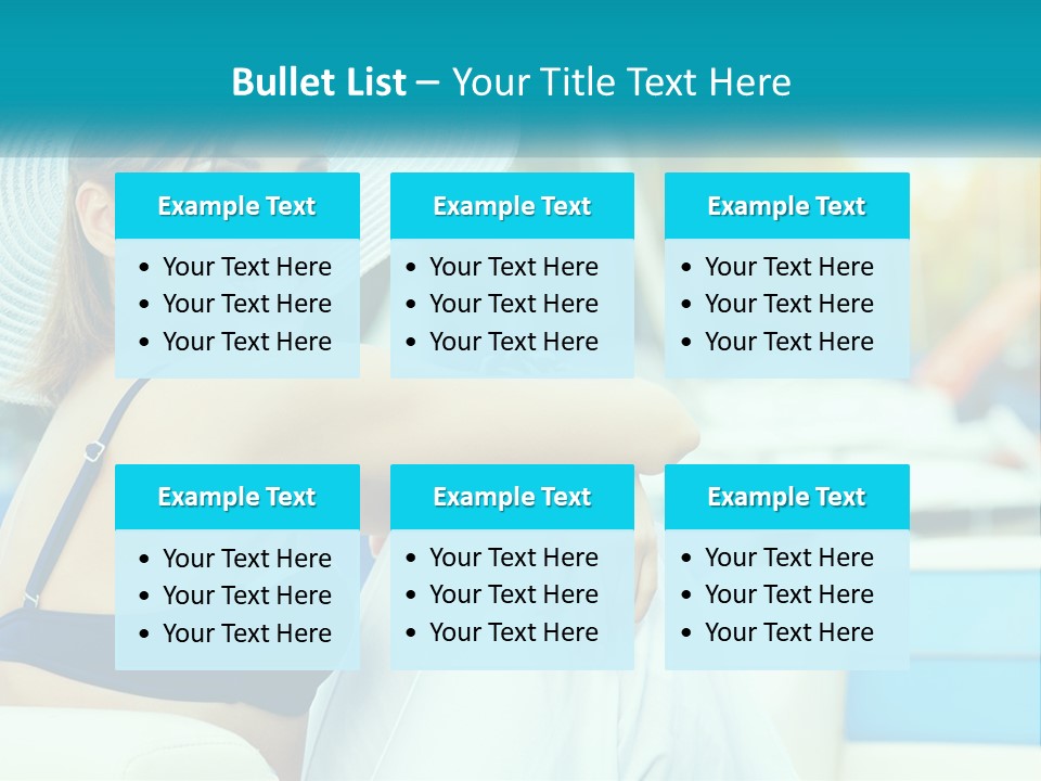 A Woman In A Blue Bikini And A White Hat PowerPoint Template