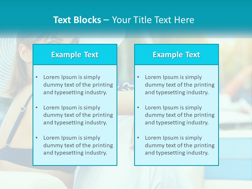 A Woman In A Blue Bikini And A White Hat PowerPoint Template