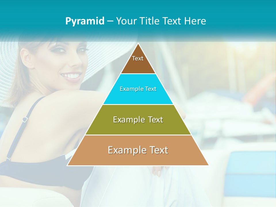 A Woman In A Blue Bikini And A White Hat PowerPoint Template