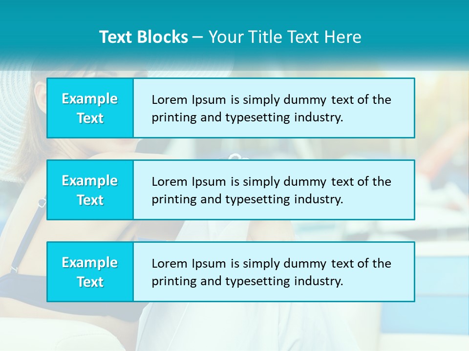 A Woman In A Blue Bikini And A White Hat PowerPoint Template