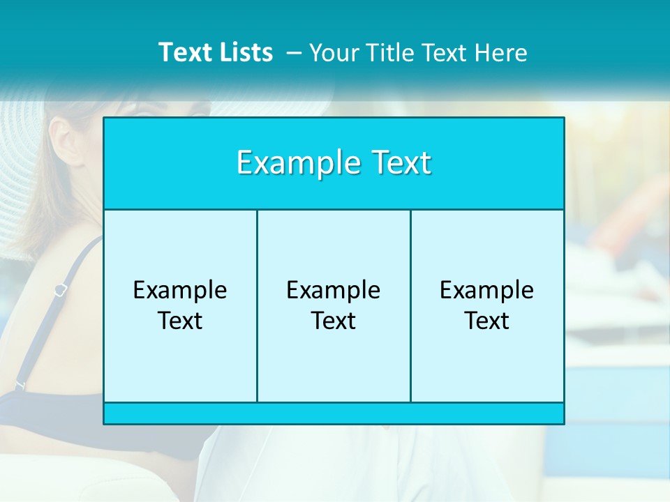 A Woman In A Blue Bikini And A White Hat PowerPoint Template