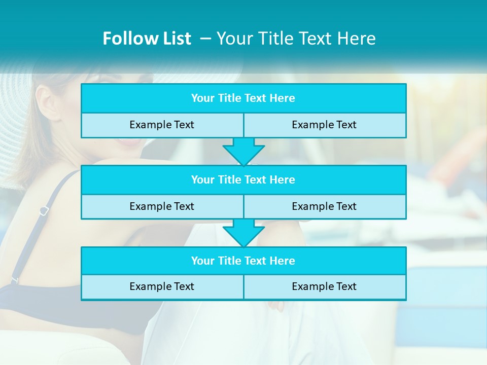 A Woman In A Blue Bikini And A White Hat PowerPoint Template