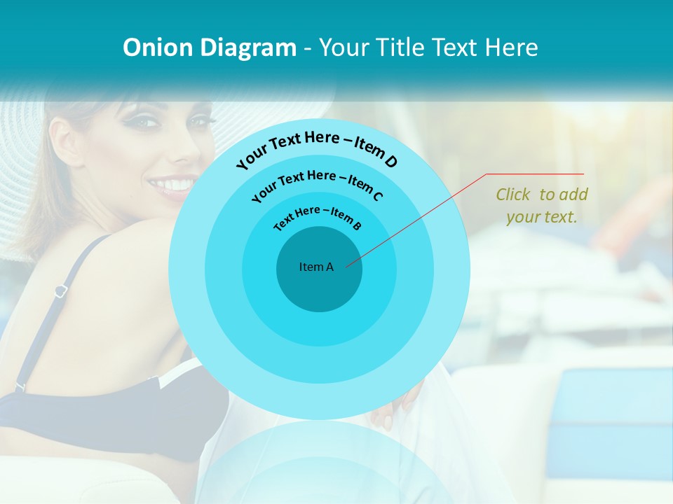A Woman In A Blue Bikini And A White Hat PowerPoint Template