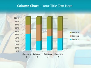 A Woman In A Blue Bikini And A White Hat PowerPoint Template