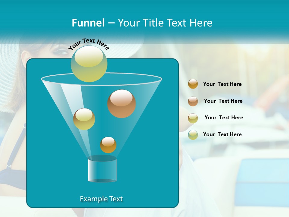 A Woman In A Blue Bikini And A White Hat PowerPoint Template